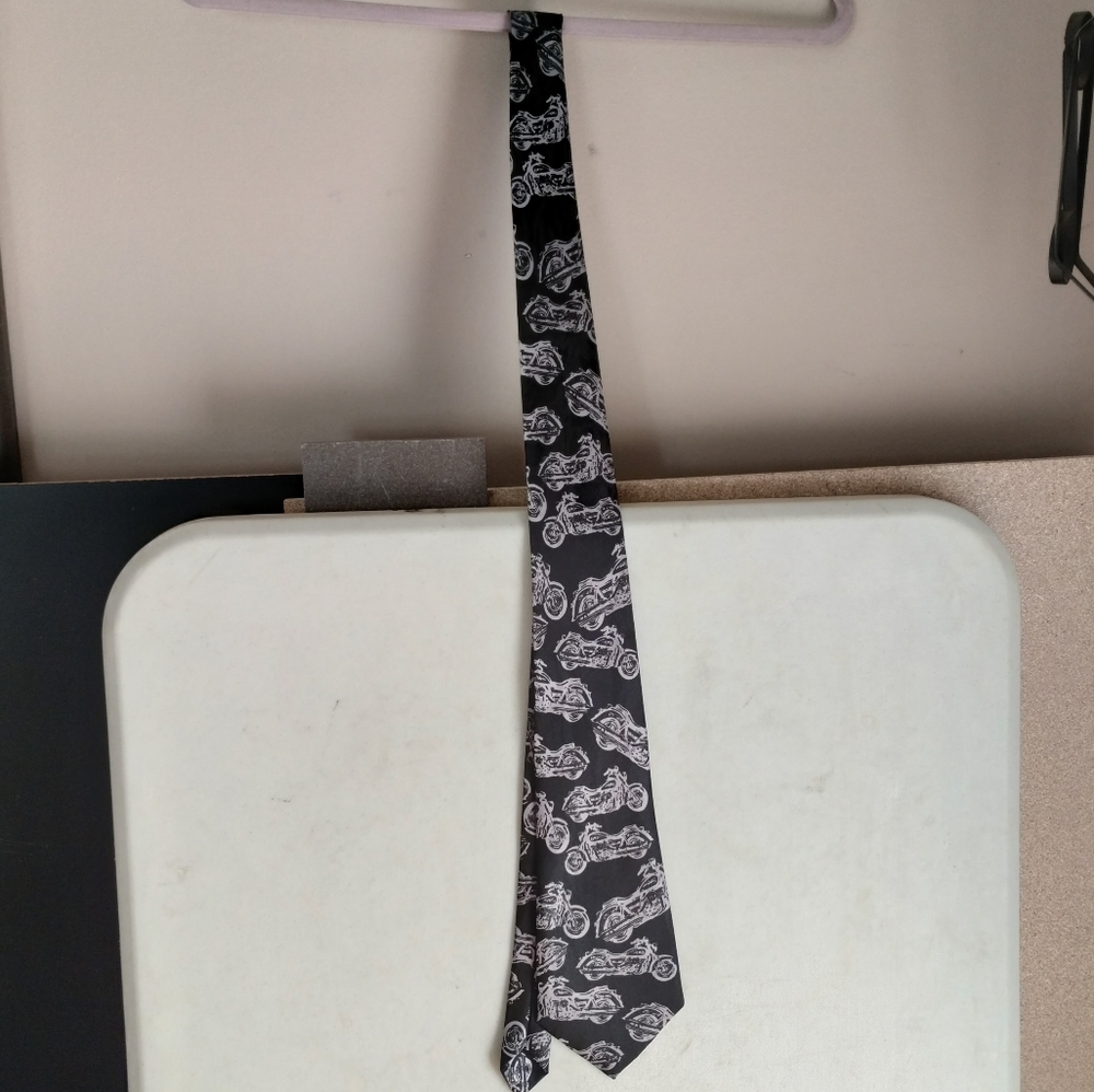 A. Rogers Black Motorcycle Tie